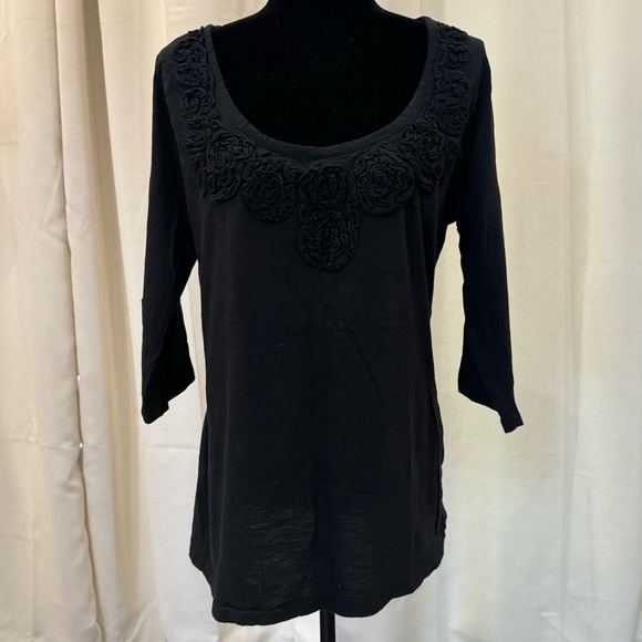 Ann Taylor LOFT T-Shirt Black Size XL - Picture 1 of 8